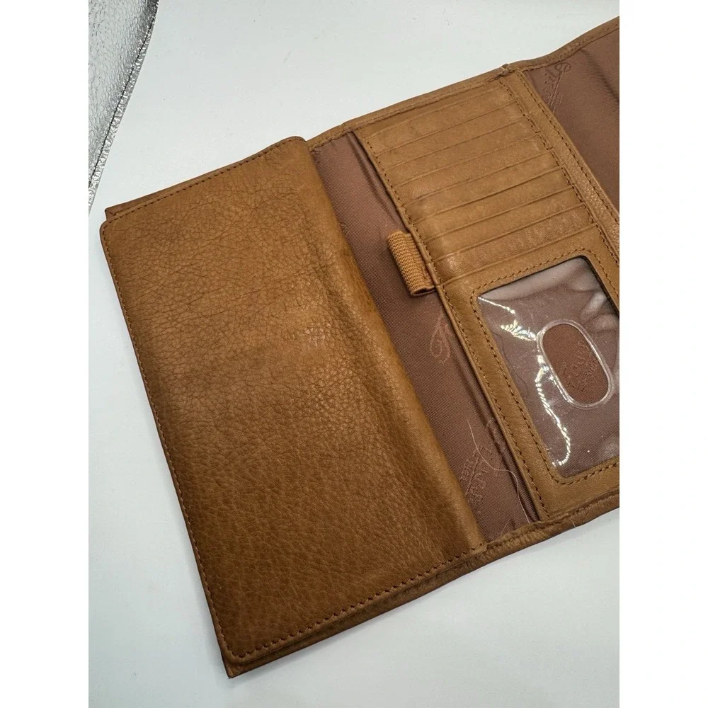 Fossil‎ Brown Leather Checkbook Wallet Bifold Organizer Womens
